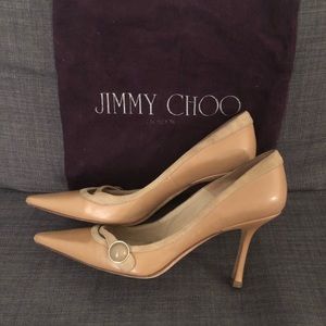 Jimmy Choo Nude Leather Heels